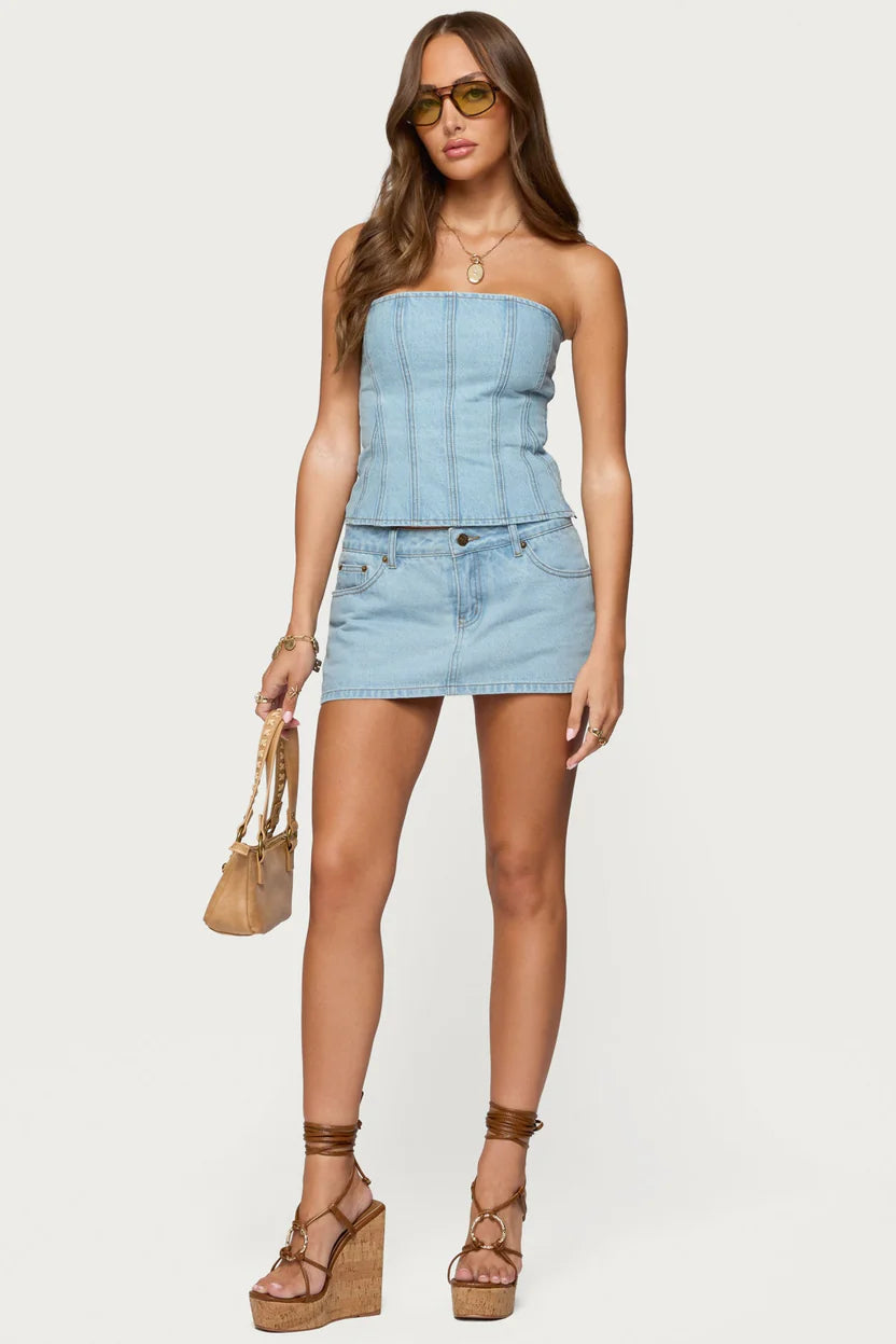 Denim Mini Skort