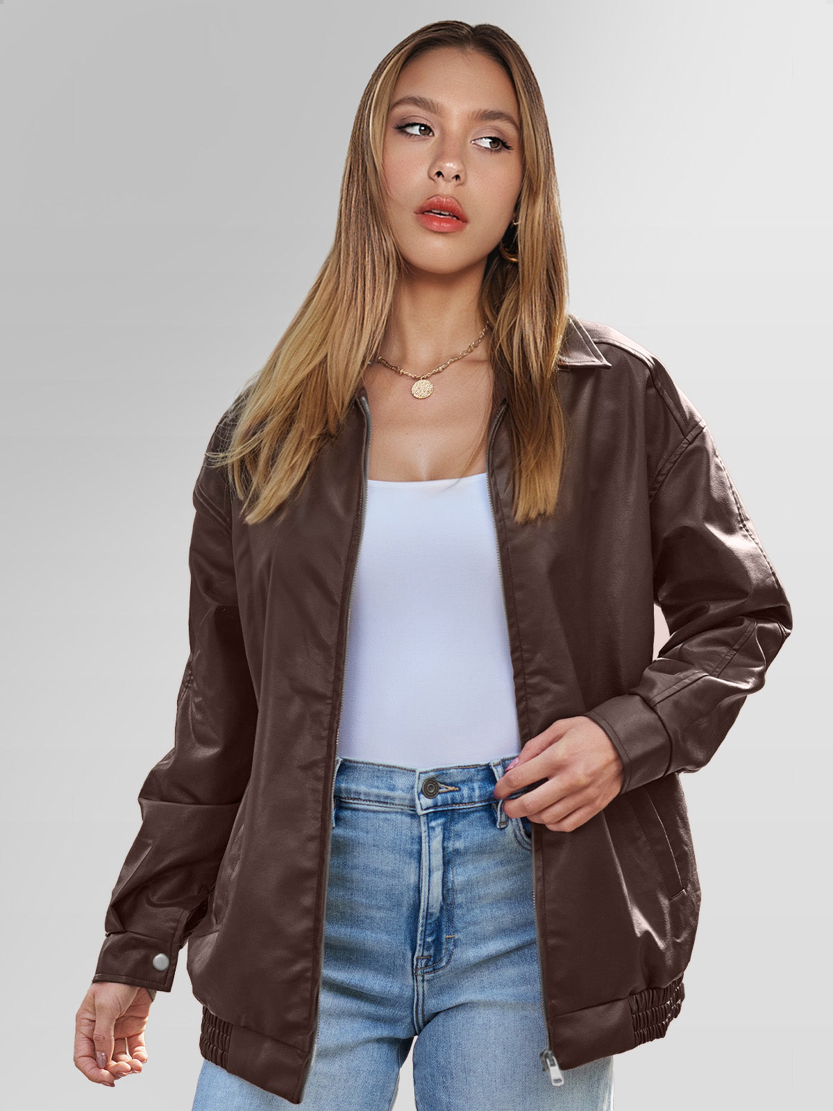 Oversized Leather Jacket